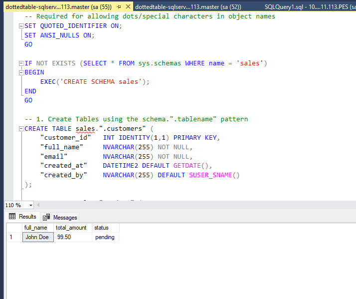 Successful Execution Results